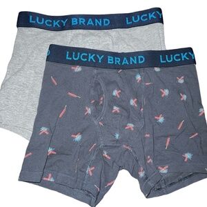 Lucky Brand Mens Elastic Waistband Boxer Briefs Underwear | 2-pack | Size Small